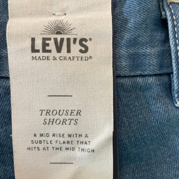 FINAL PRICE NWT Levi's Trouser Shorts Japanese Size 32 Waist 32 Blue Denim $198 - Picture 15 of 15